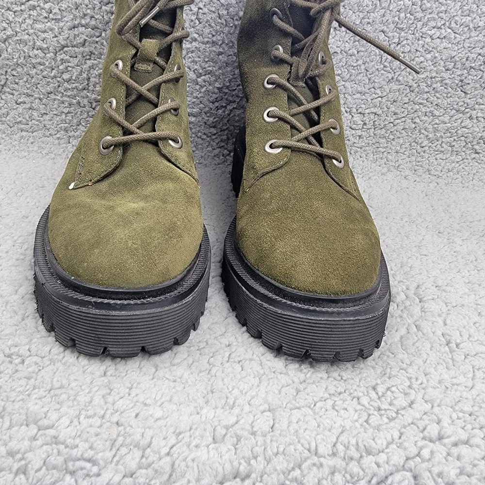 Madewell Rayna Lace-Up Lugsole Boot SuedeGreen Preppy Punk Hippie‎ Combat 7.5 - Picture 6 of 10